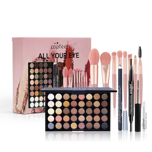 40 Colors Eyeshadow Eye Shadow Powder with Brush Eyebrow Pencil Palette Makeup - Picture 18 of 19
