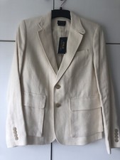 Polo Ralph Lauren Cream Blazer Linen/wool/silk Inner & Outer Pockets Us Size 6