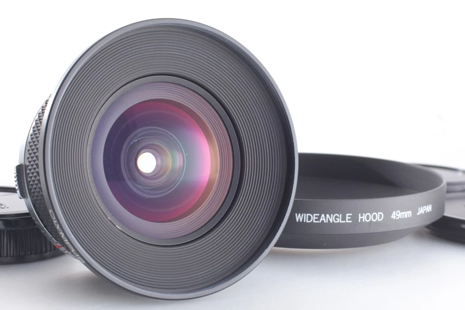 Modelo tardío 【COMO NUEVO con capucha】 Olympus OM SYSTEM ZUIKO MC AUTO W 18mm f3.5 Lente JAPÓN Foto 2 de 4