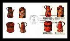 FOLK ART PENNSYLVANIA TOLEWARE COMPLETE SET ANDREWS #'D CACHET SCARCE FDC 1979
