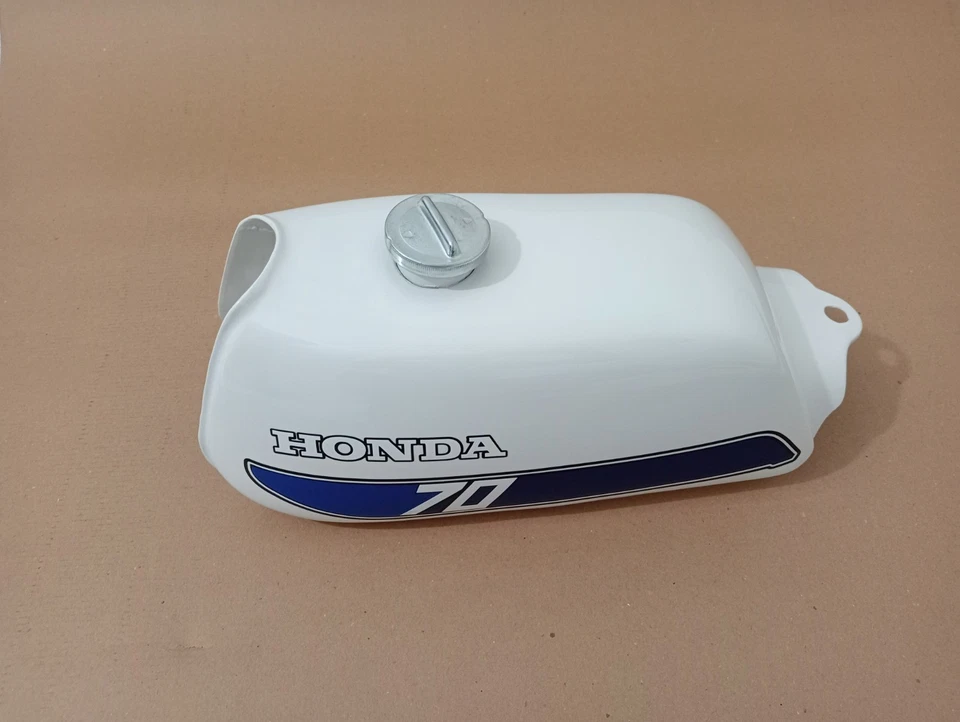 Honda ATC70 Steel White Painted Gas Fuel Petrol Tank Model 1978-1985 with Cap - Изображение 2 из 4