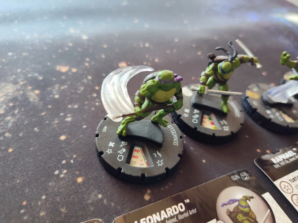 TMNT Heroes in a Half-Shell Heroclix TURTLES Juego Súper Raro Lote 025 026 027 028 Foto 2 de 4