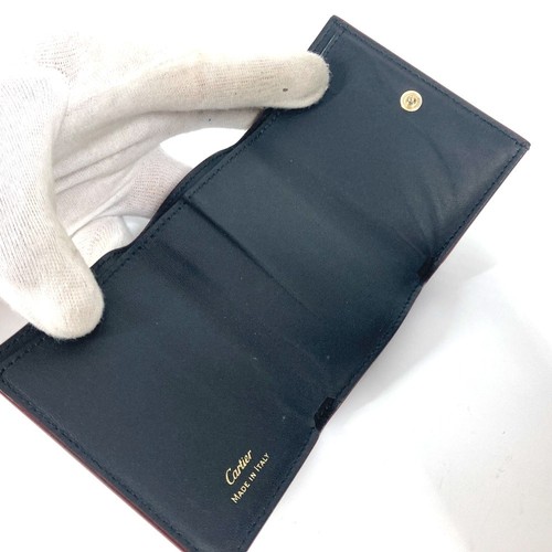 CARTIER Garland de Cartier Wallet Compact Wallet Trifold wallet Leather wine-red - Picture 8 of 13