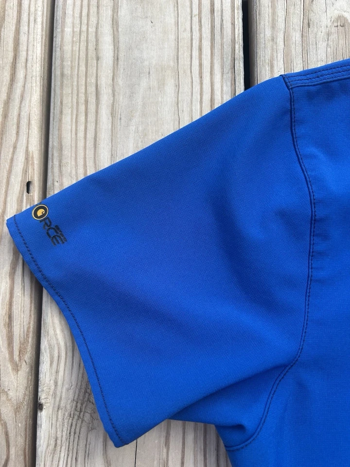 CARHARTT BLUE SET FORCE WORKFLEX CARGO SCRUB SET TOP LARGE BOTTOM IS L PETITE - Image 4 of 4