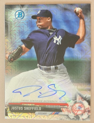 Justus Sheffield #BMA-JS 2017 Bowman Mega Box Chrome Autographs card