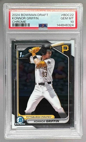 144846324 Konnor Griffin 2024 Bowman Draft #BDC-22 Chrome 1st RC RC PSA 10