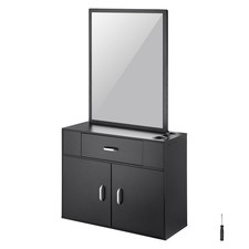 VEVOR Wall Mount Salon Station Barber Beauty Styling Cabinet,Drawer,with Mirror