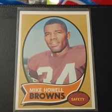 Topps 1970 Mike Howell Cleveland Browns NFL Football Rookie Base Set Card #91. rookie card picture