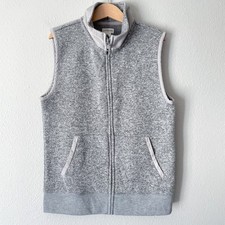 Crewcuts Boys' Sweater-Fleece Vest Size 10 Youth Gray Full Zip Preppy J.Crew