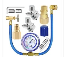 R134a Ac Recharge Hose Kit With Gauge R12 R22 Retrofit Adapter. See Pics New R134a Ac Recharge Hose Kit With Gauge R12 R22 Retrofit Adapter. See Pics New