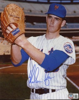 Nolan Ryan HOF Signed New York Mets 8x10 Baseball Photo AUTO BAS Beckett