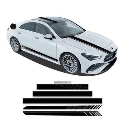 Car Body Stripes Kit Decal For Mercedes Benz CLA Class C118 W118 X118 AMG CLA45