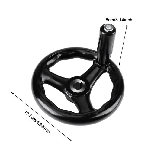 12*125mm Round 3 Spoke Hand Wheel For Lathe Milling Machine Accessory Tool New - Picture 5 of 7