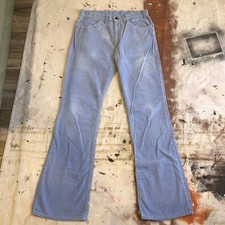 Vintage 70s Levi  s 646 Corduroy 31x32 USA Flare Pants Baby Blue Bell Bottom