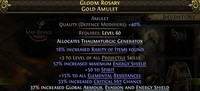 Gold Amulet +3 Projectiles Spirit Crit - Of Aldur Sc Path Of Exile 2 Poe 2