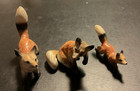 Vintage Porcelain Fox Family Figurines Set 3 Pcs  Miniature 1950's Great Cond. — photo 5