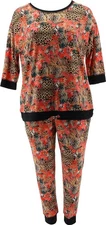Retreat Rhonda Shear 3Pc Loungewear Set TRPJNG-TROPICAL JUNGLE 2X NWOT (581)