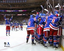 Rangers Unsigned 2022 Stanley Cup Playoffs Round 1 Game 7 Celebration Photo