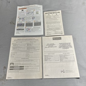 MAYTAG TOP LOAD WASHING MACHINE MVWC565FW1 MANUALS/TROUBLE SHOOTING GUIDE