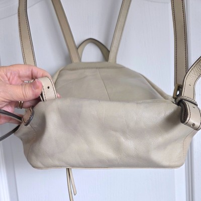 Hobo Cliff Leather Backpack Cream Convertible Bag Minimalist Neutral Y2K Travel‎ Hobo Cliff Leather Backpack Cream Convertible Bag Minimalist  main image 3