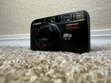 Canon Sure Shot TELEmax Date Point & Shoot 35mm Film Camera 38/70mm Lens Black