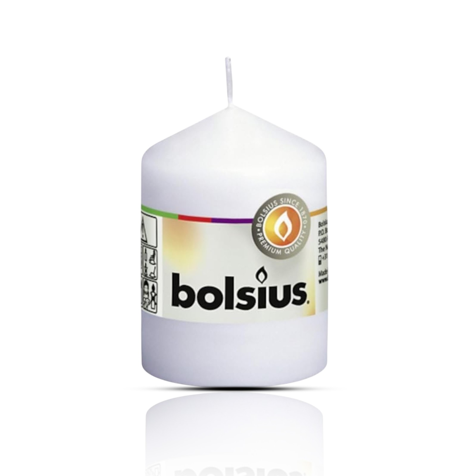Bolsius White Pillar Candle Decorative Unscented Home Decor Ambient Candle