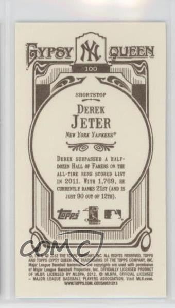 2012 Topps Gypsy Queen Mini Derek Jeter (Leading Off) #100 HOF | eBay