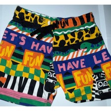 HM Kids Boys Multi Color Graphic Print Shorts Zebra Snake Let's Have Fun 3T