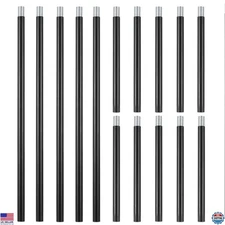 Matte Black M10 Threaded Rods Set, 5 PCS 30cm & 10 PCS 15cm Chandelier Rods