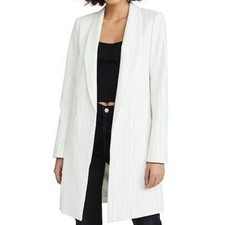 Alice Olivia NWT Kylie Long Stripe Jacket Size M Shawl Collar Open Front Lined