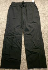 NWT Gap Easy Pants Womens Size Medium Black Straight Leg Mid Rise Elastic Waist