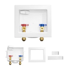 PEX Washing Machine Outlet Box Central and Side Drain 1/2 Inch x 3/4 Inch