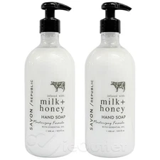 (2-PACK) Savon / Republic Essential Oil Liquid Hand Wash Soap - MILK & HONEY