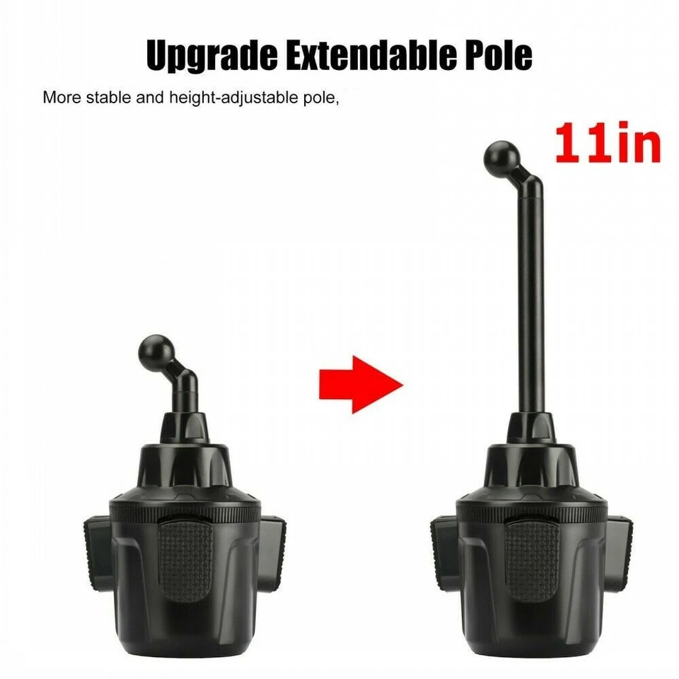 Cell Phone Car Cup Mount Holder 360° Adjustable Stand Cradle for iPhone Samsung - Image 4 of 4