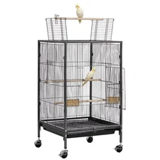 VEVOR Bird Cage Bird Flight Cage 18 x 18 x 30 inch Open Flat Top Wrought Iron