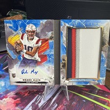 2024 Topps Inception Drake Maye RPA Booklet /5 Genesis Autograph Relic Book Card