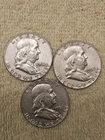 Franklin Half Dollar Lot of 3 - 90% Silver - Check it out! 👀