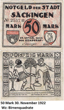 50 marek Miasto Säckingen 30 listopada 1922