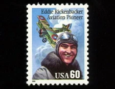 Scott# 2998 Eddie Rickenbacker Aviation Pioneer 1995, small date, MNH Stamp 60c
