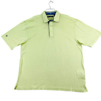 Oxford Golf Super Dry Golf Polo Shirt Men Sz 2XL Green Short Sleeve Geometric