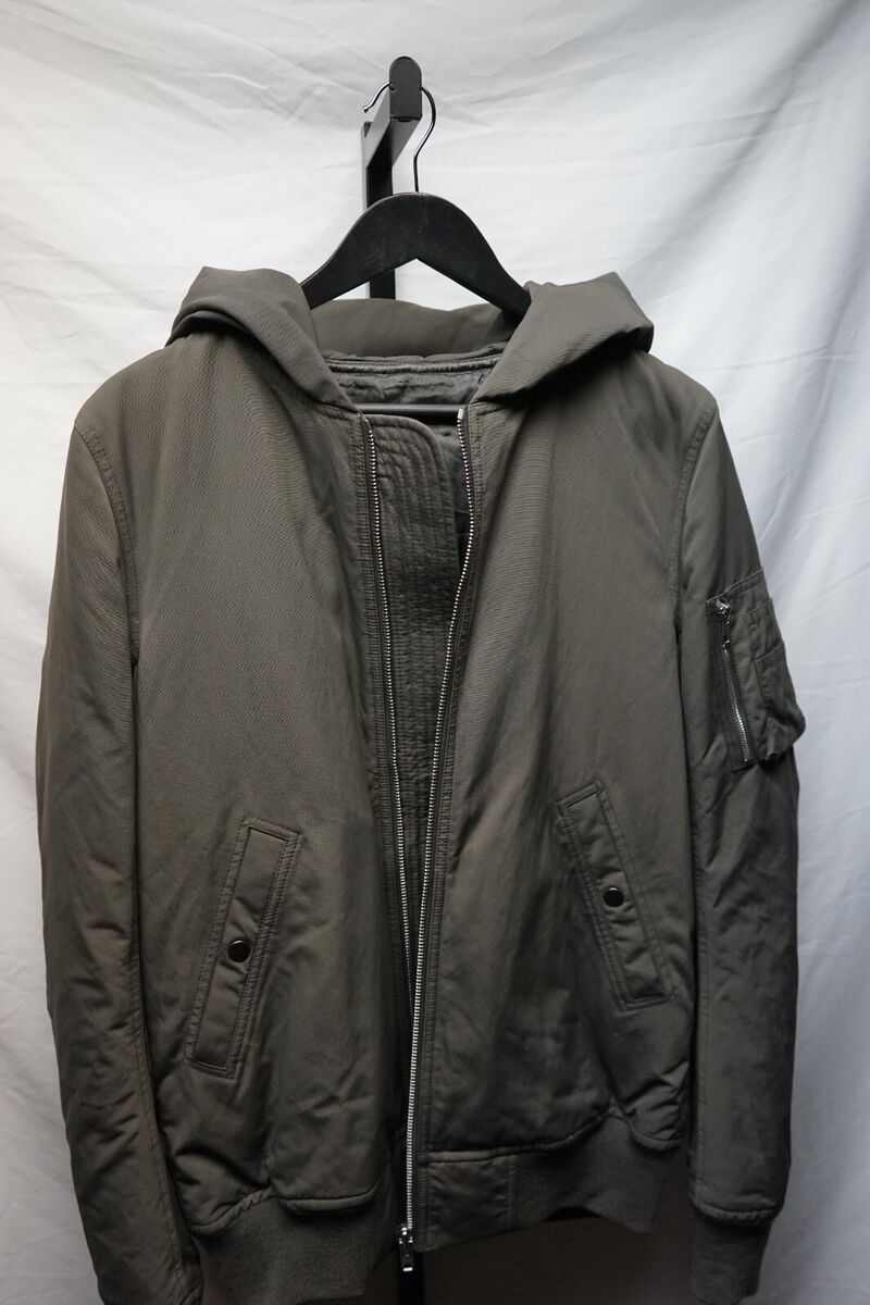 Rick Owens FW15 Down-Filled Hooded Bomber Jacket - Dark Dust Rick Owens FW15 Down-Filled Hooded Bomber Jacket - Dark Dust