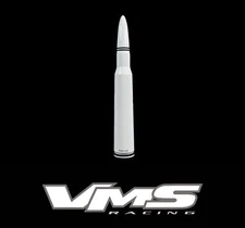 VMS RACING BILLET 5.5" 50 CAL WHITE BULLET SCREW IN ANTENNA FOR CHEVY SILVERADO