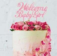 TX Welcome Babygirl Acrylic Baby Shower cake Topper