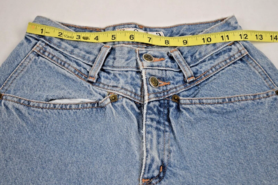 Pantalones Cortos Jean De Colección Zena Años 80 Azul Claro Lavado Cintura Alta Estilo Corte Talla S/M Foto 4 de 4