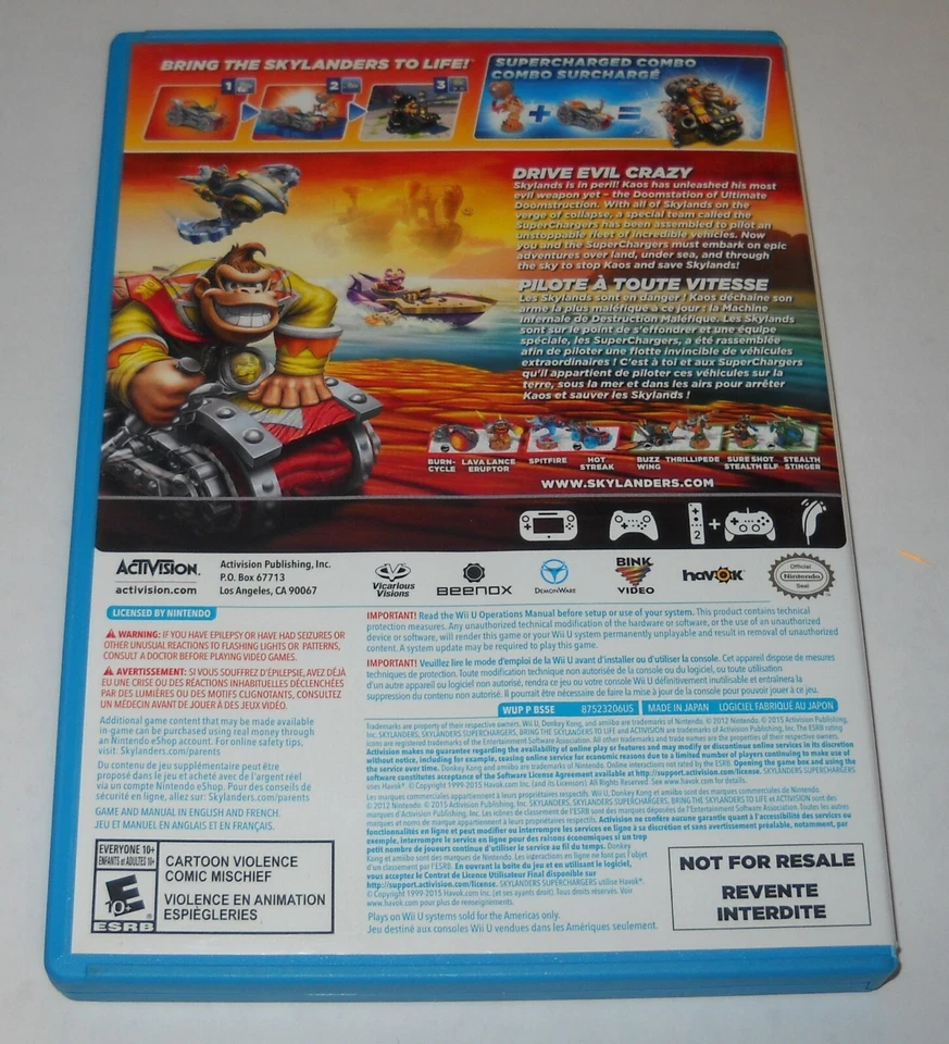 Skylanders Superchargers (Wii U, 2015) Game & Case only, NO Figures or Portal - Image 2 of 4