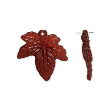 Drop, 100 Frosted Dark Brown Acrylic 20x20mm Leaf Component Charms