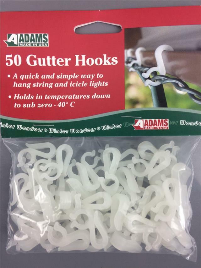 50 x Gutter Hanging Hooks / Clips for Christmas Xmas String Lights Outdoor