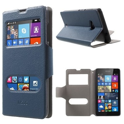 Etui Flip Business Case Cover Microsoft Lumia 535 Dual Sim navy-blau