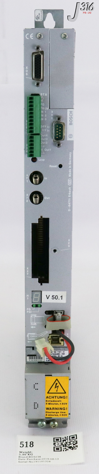 518 BOSCH SERVO DRIVE, DM 15K 1101-D 1070084662-108