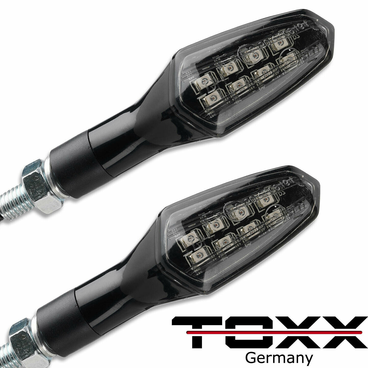 4 x ToXx LED Mini Blinker schwarz E-Zulassung Motorrad Roller Quad ATV Trike